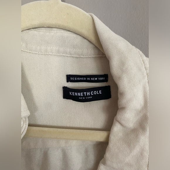 Kenneth Cole Men's Cream Button Down Shirt - Picture 2 of 3